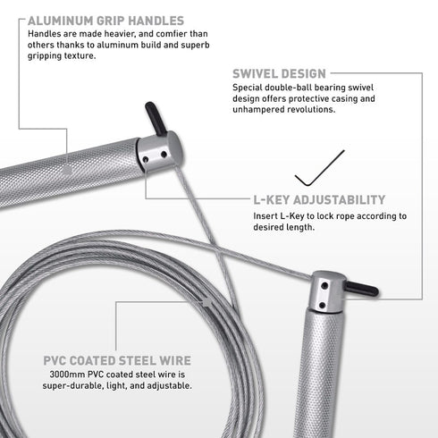 RDX C4 ADJUSTABLE SKIPPING JUMP ROPE/W-3